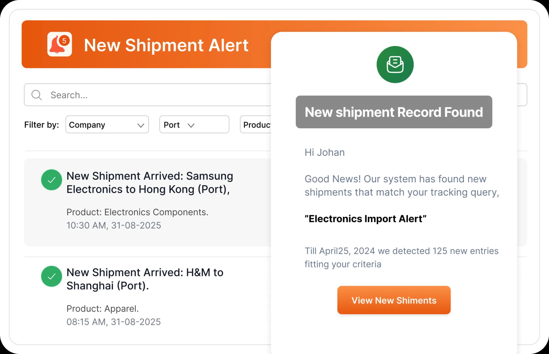 Alerts & Shipment Monitoring
