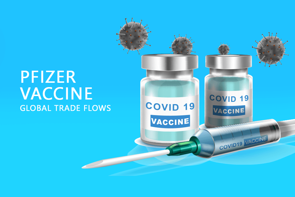 Focuses on the global trade of Pfizer's vaccine, detailing import deals and supply chains.