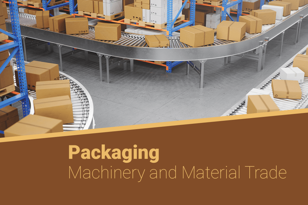 Analyzes the global packaging market by examining import and export data for machinery and materials.