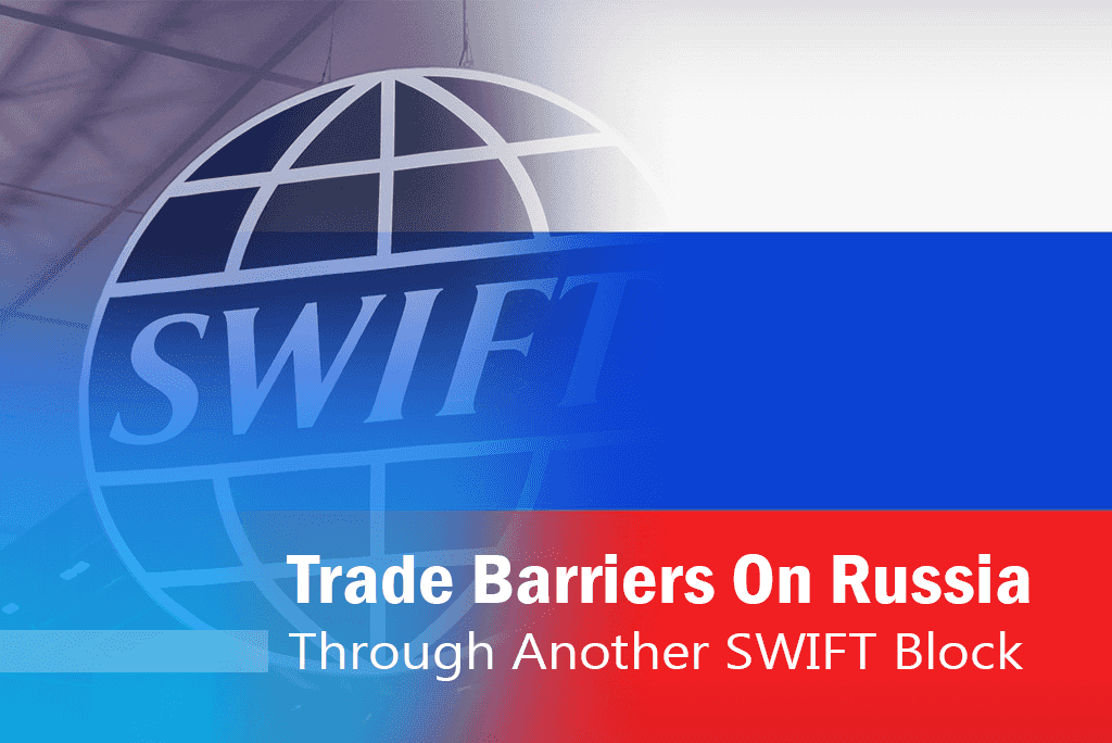 Focuses on financial sanctions (SWIFT) against Russian banks, not an analysis of goods trade data.